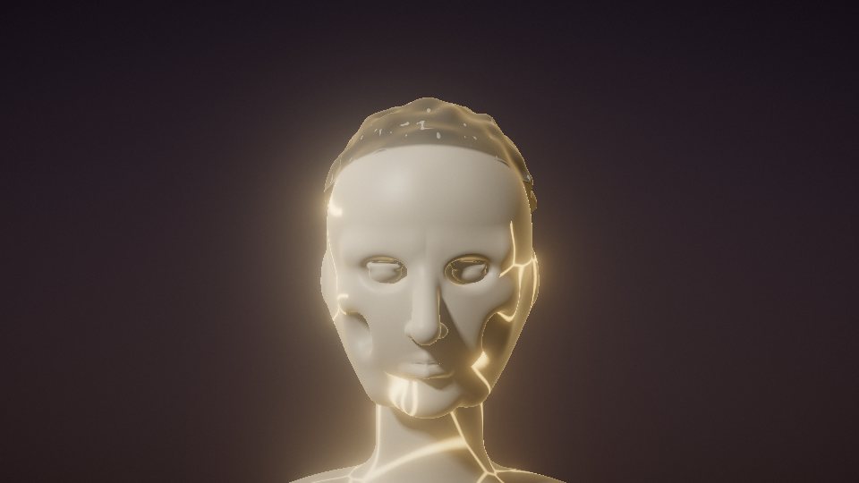La tête de l'homme du peuple, fêlée d'or